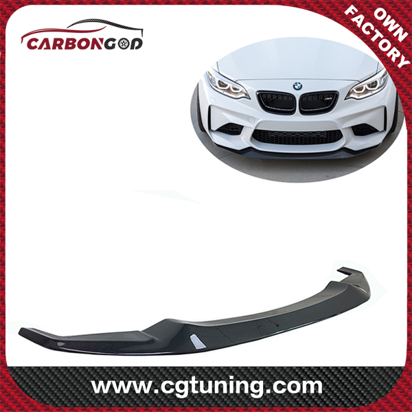 For 16-18 BMW M2 F87 N55  GTS-MC style Carbon Fiber Front Bumper Lip Splitter Spoiler