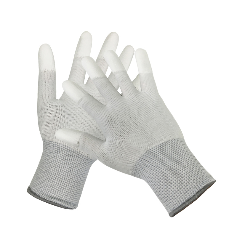 Nylon palm or finger coated working gloves