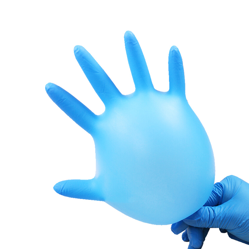 12 Inches W6.0 Nitrile Gloves blue color 