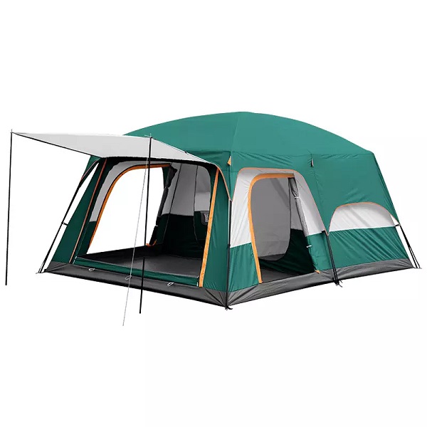 2 Rooms 1 Living Room Waterproof Extra Large Space 8 To 12 Persons Portable Family Outdoor Camping Tent