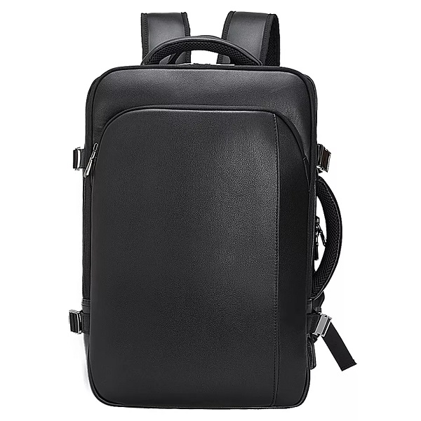 TIDING Luxury New Arrival Fashion Black Large Capacity USB Travel Briefcase Convertible Genuine Leather Backpack For Man