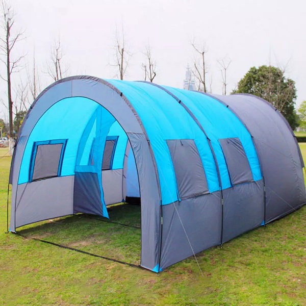 Family tunnel tent castle camping tent large area outdoor wind resistant sleeping bed 8 person tunnel tent