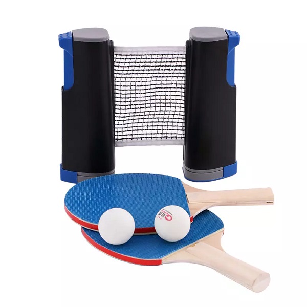 Portable Table Tennis Telescopic Net Rack Set Telescopic Net-Containing Table Tennis Set with Racket PingPong Set