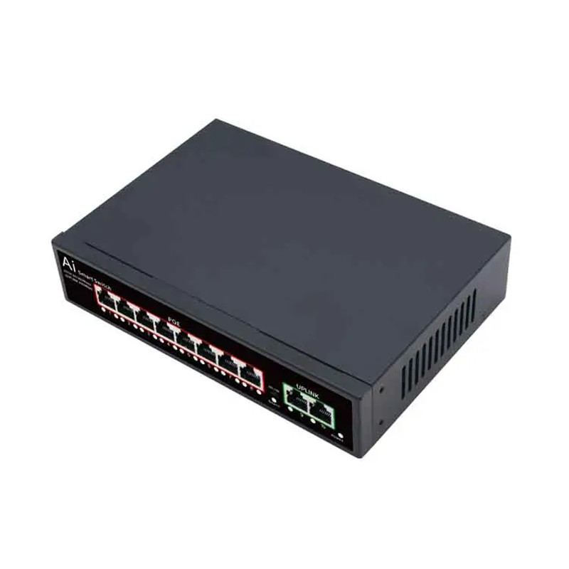 8 Ports PoE Switch + 2 Ethernet uplink port Unmanaged Network switches