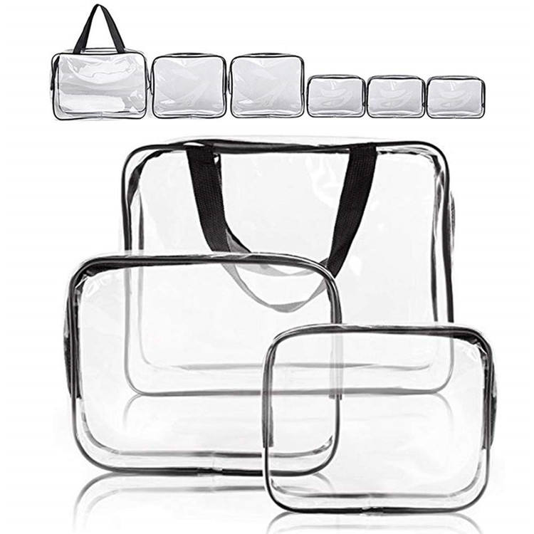 PVC Waterproof Makeup PouchBag Zipper Closure Travel Cosmetic Bag