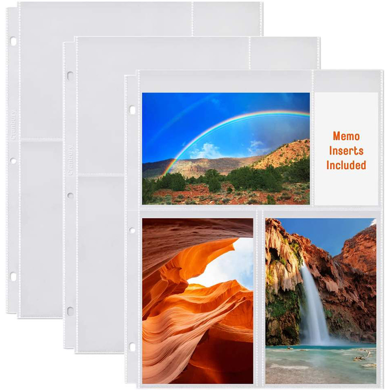 Custom Plastic PP 4x6" Pocket Photo Replacement Inner Pages
