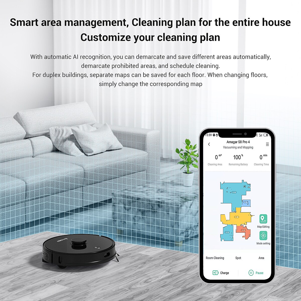Cleaner Robot Vacuum and Mop Combo with Real-Time Cleaning Crawler Mop, Self Cleaning Station Self Filling Washing and Drying, Robot Vacuum Cleaner with LDS Lidar Navigation, Laser Obstacle Avoidance
