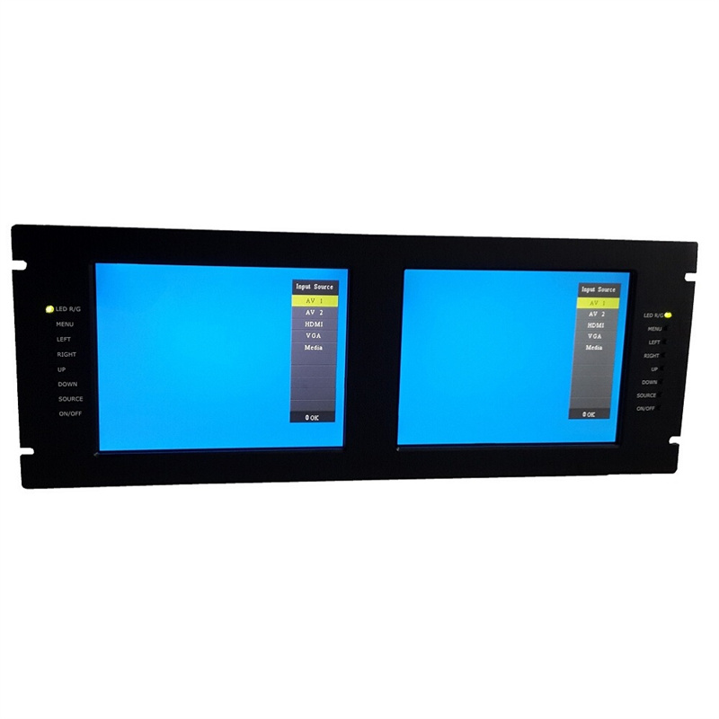 2*8.4" LCD 4U Rack Mount Industrial Monitor