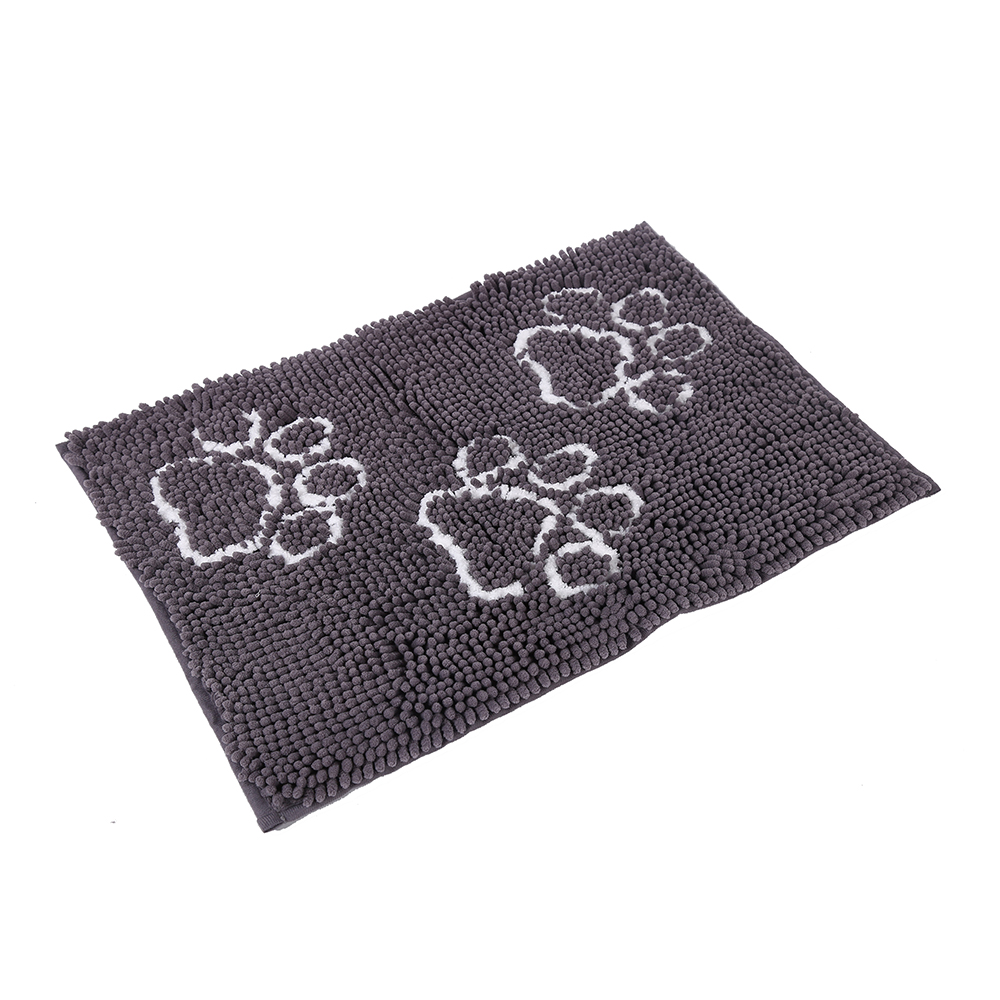 Indoor durable machine washable absorbent chenille pet mat