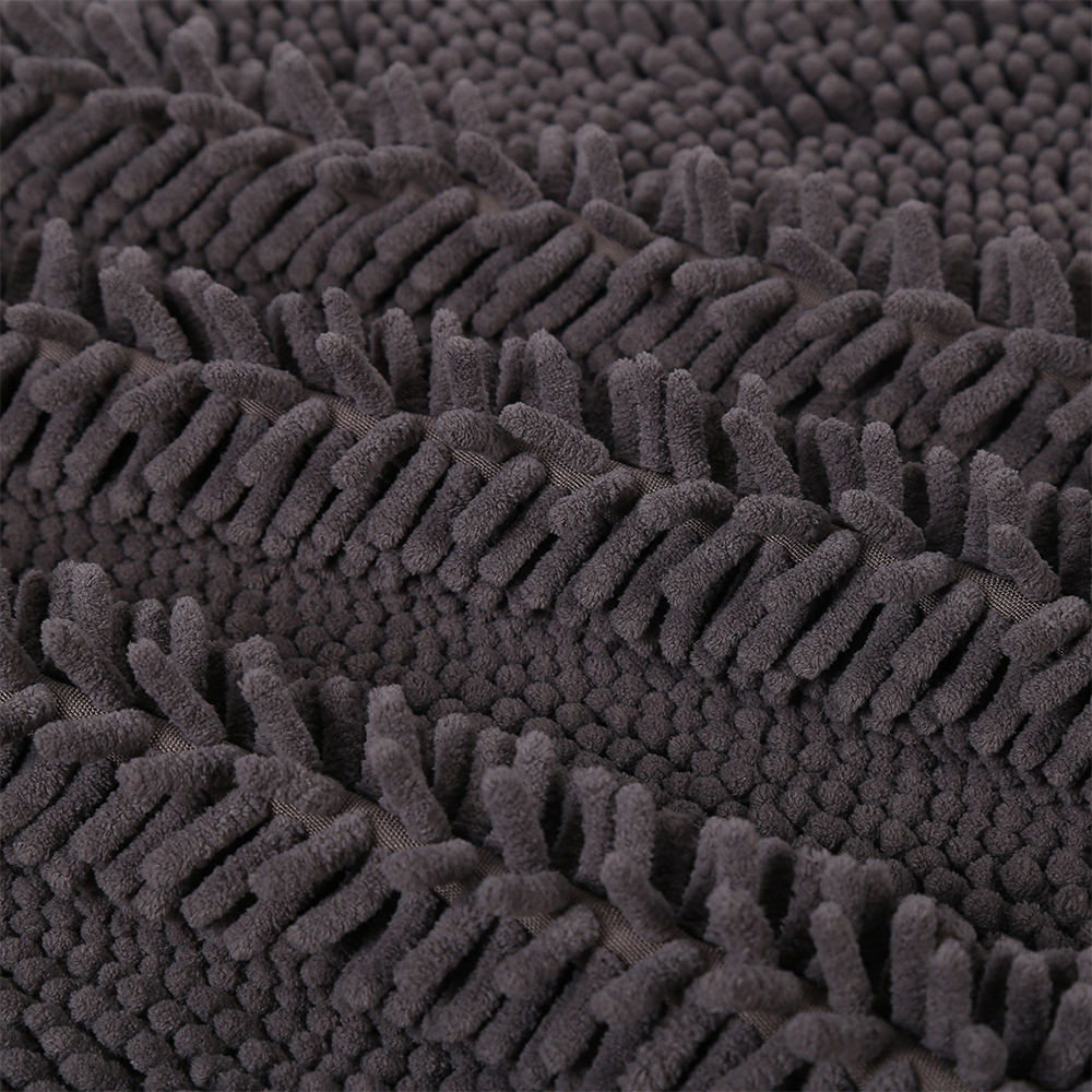 High low pattern shaggy chenille bath mat