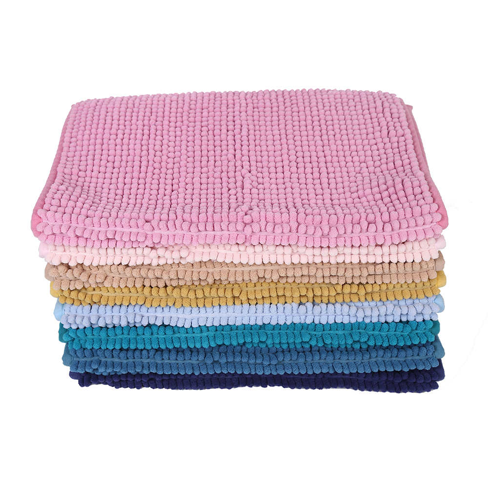 Luxury soft anti-slip super absorbent microfiber chenille bath rug