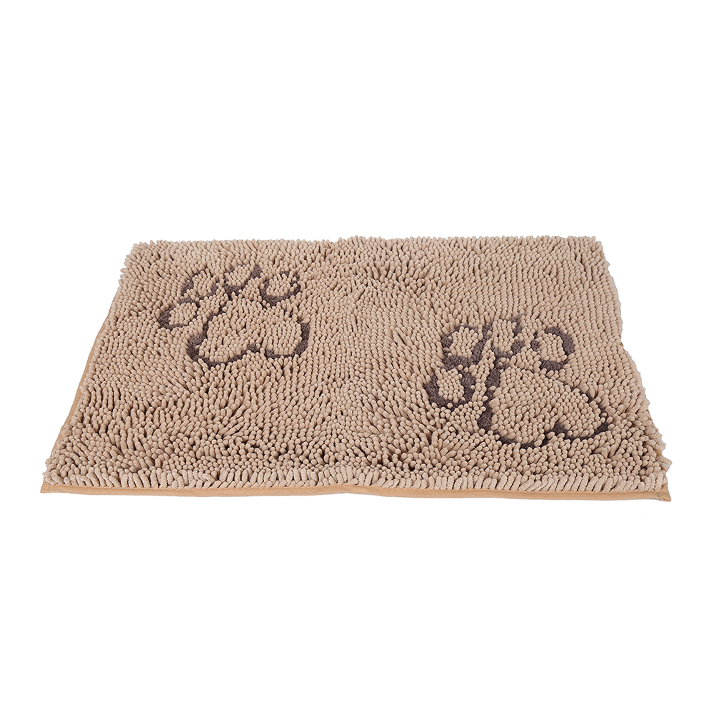 Microfiber chenille dog pet mat with paw