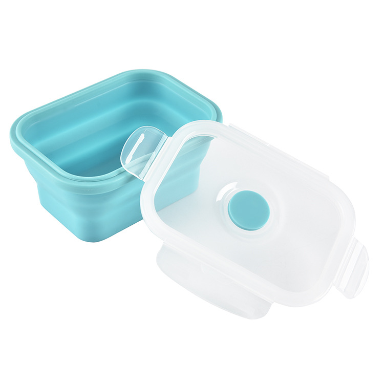 Leak proof silicone foldable lunch box