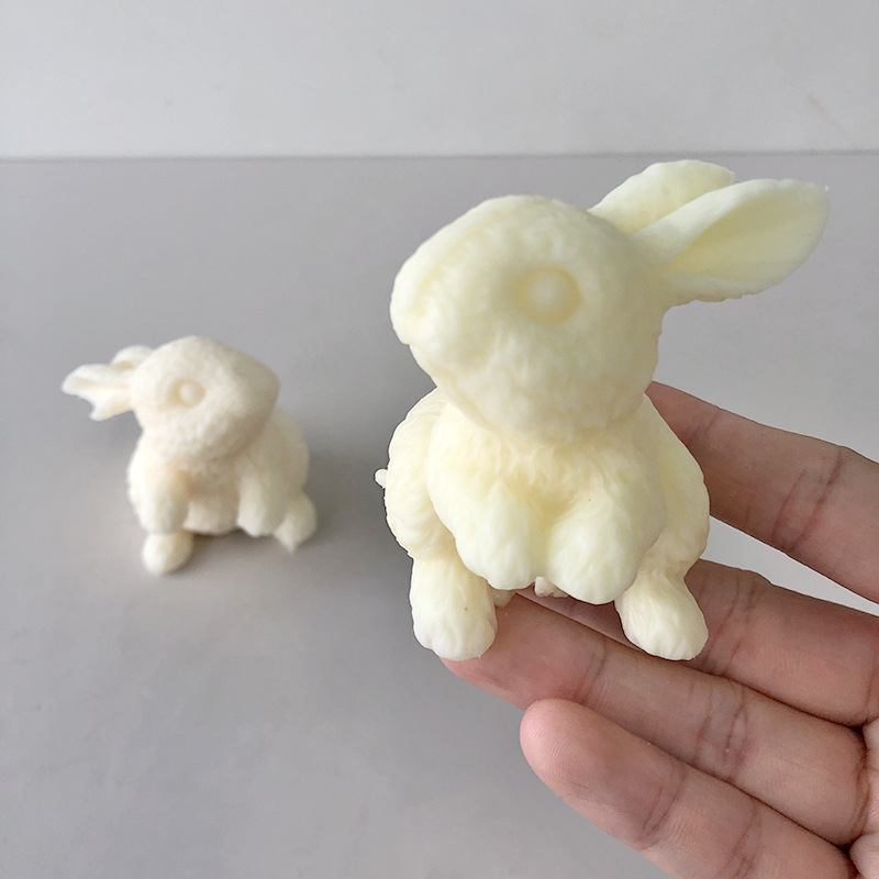 J6-108 Cake Decorating Easter Day Bunny Shape Fondant Mould 3D Rabbit Silicone Mold DIY Cute Rabbit Soap Candle Making Mold