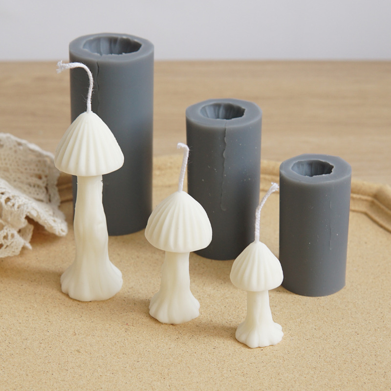J1106 DIY Handmade Aromatherapy Gypsum Mushroom Candle Resin Making Mold 3D Mushroom Silicone Mould