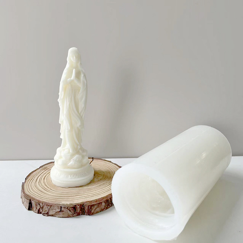 J6-54 2022 Home Decoration DIY New 3D Goddness Silicone Candle Mould Handmade Gift Virgin Mary candle Mold