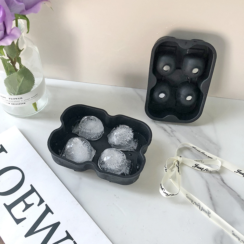 Free Sample Factory selling 4 unit 3D Skull silicone flexible ice cube Skulls BPA Free Ice mold Large jello tray mould silicone