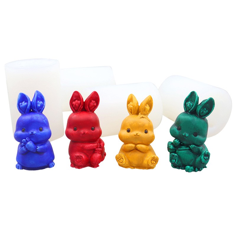 J9-6 Bunny Silicone Dripping  DIY Mold Cake Decoration Manual Chocolate Mold For Candle Mold