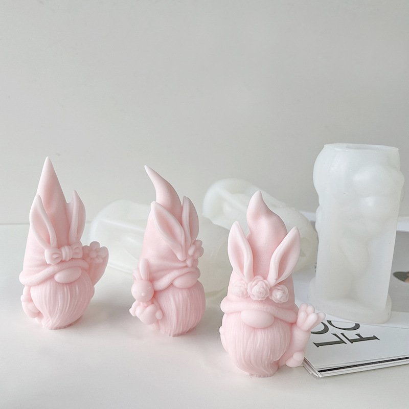 DIY Rabbit Dwarf Scented Candle Ornament Silicone Mold New Design Ornament Silicone Mold