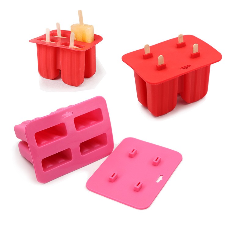 Hot Sale Ice cream maker handmade Silicone ice lolly Mold kids plastic popsicle mold Ice Pop with sticks