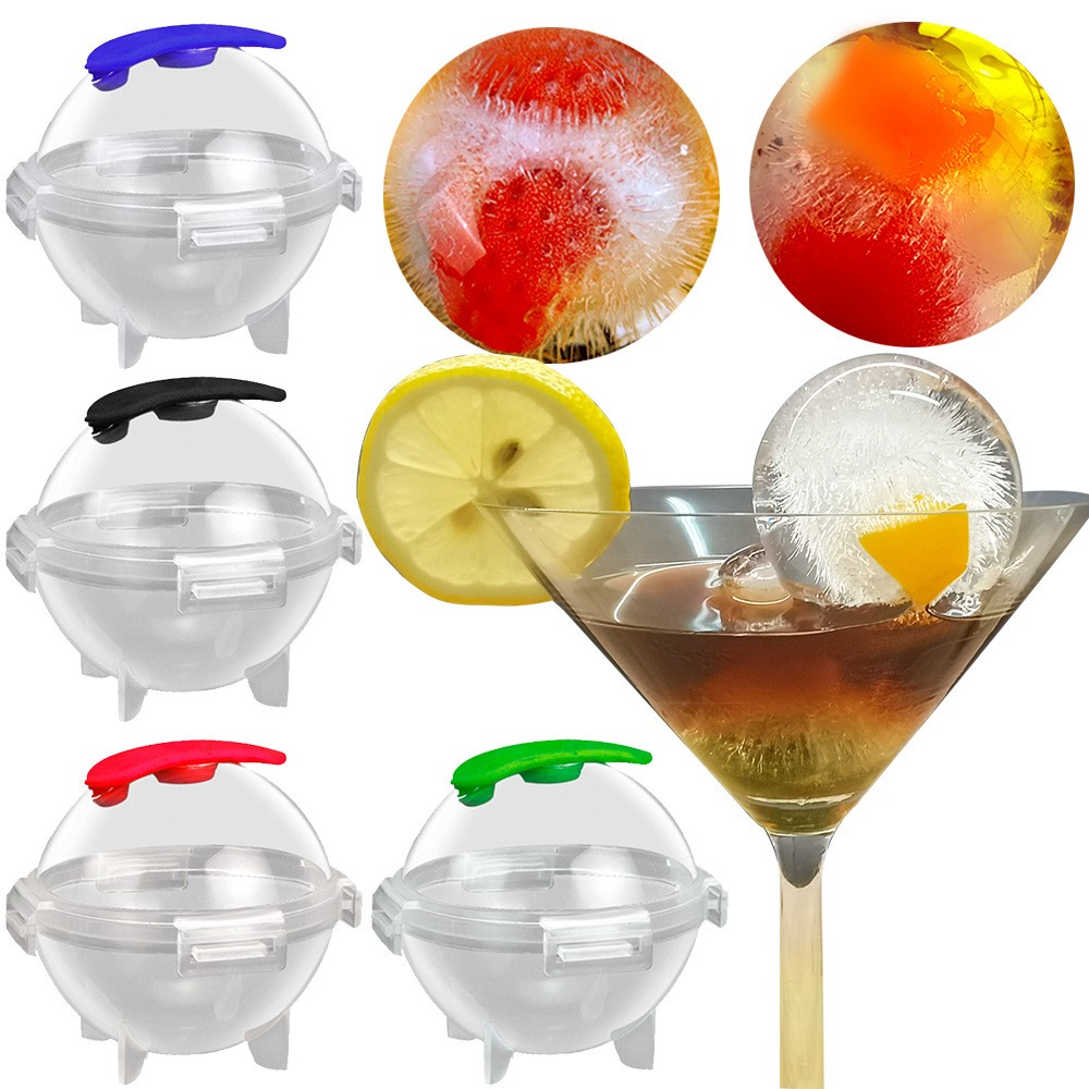 Round Ice Cube Mold DIY Cream Maker Plastic Ice Mould Whiskey Ball Shape Ice Tray for Bar Tool Kitchen Gadget Accessories Mold