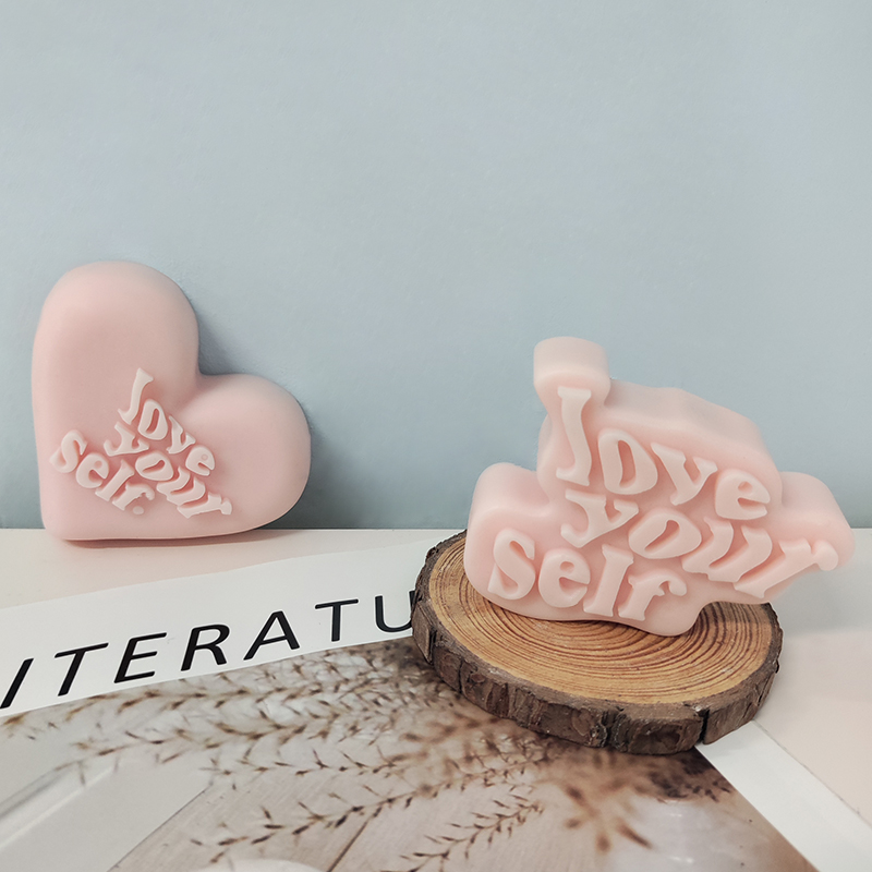 DIY Love Your Self Silicone Candle Mold Aromatherapy Candle Letter Decoration Silicone Mold