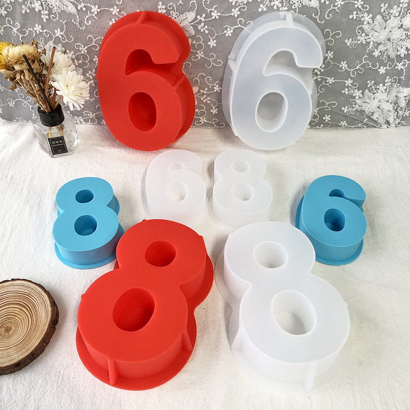 4.7 inch Silicone Baking Cake Pans 0-8 Number Letter Cake Pan Mold Baking Silicone Molds Sets for Birthday Wedding Anniversary