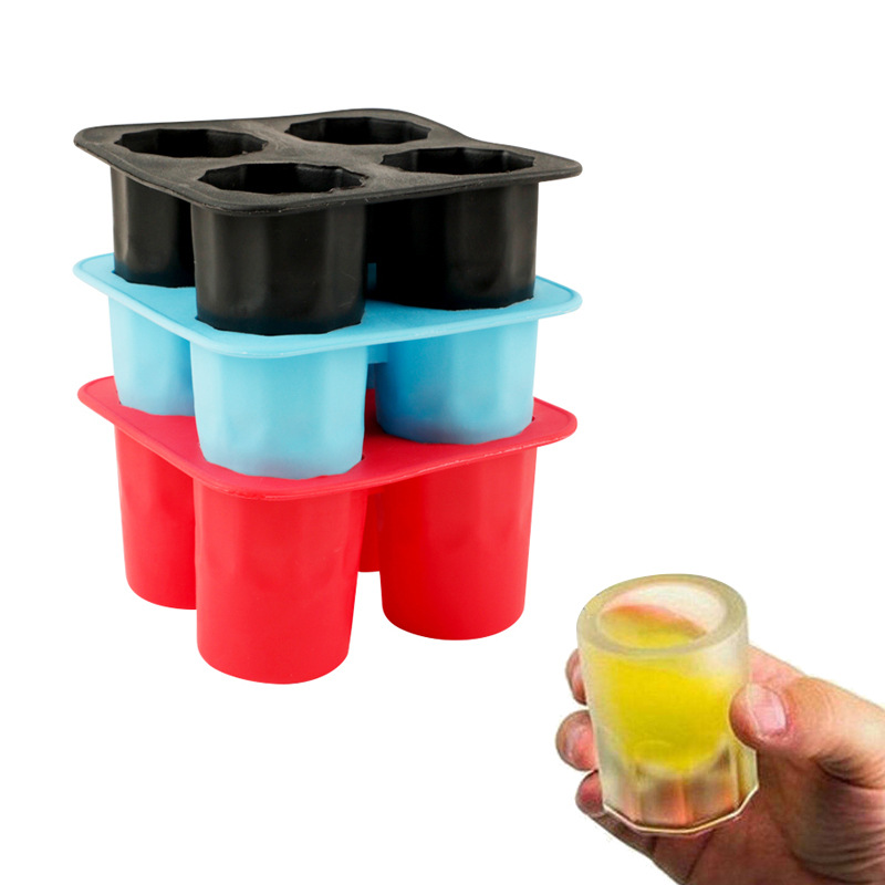 Silicone Ice Cup Cube Tray Mold Makes Shot Glasses Clear ICE Cup Tray Mold Summer Drinking Tool Ice Shot Glass Mold