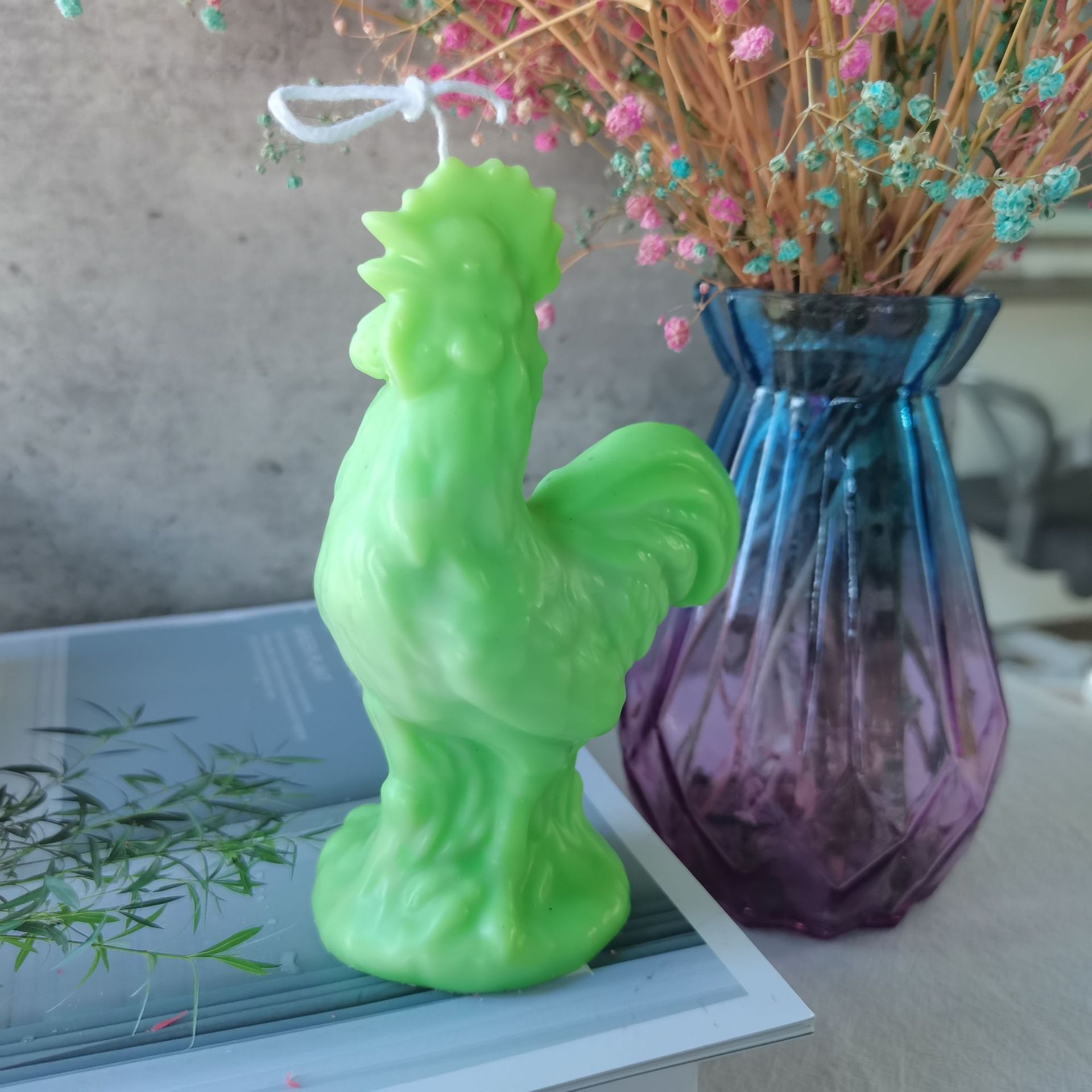 J6-139 Home Decoration New Animal Handmade Rooster Mold DIY  Animal Mold Rooster Aromatherapy Candle Silicone Mold