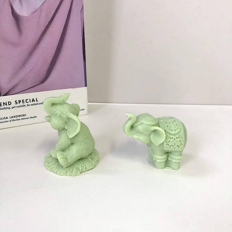 J6-86 Home Decor 2022 New DIY Cute Animal Elephant Soap Candle Mold 3D Elephant Scented Candle Silicone Mold