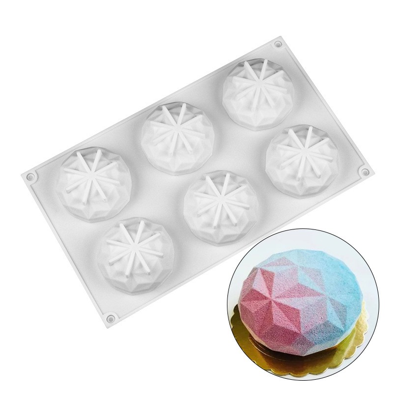 3d Silicone Baking Molds 6 Cavity Diamond Sharped Cake Mould Baking Equipment Tools Cake Set silicon cake mould
