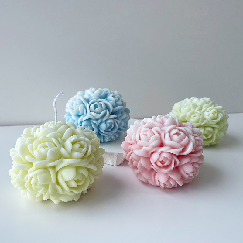 J1242 Customized flower ball candle silicone mold diy aroma plaster cake baking silicone mold