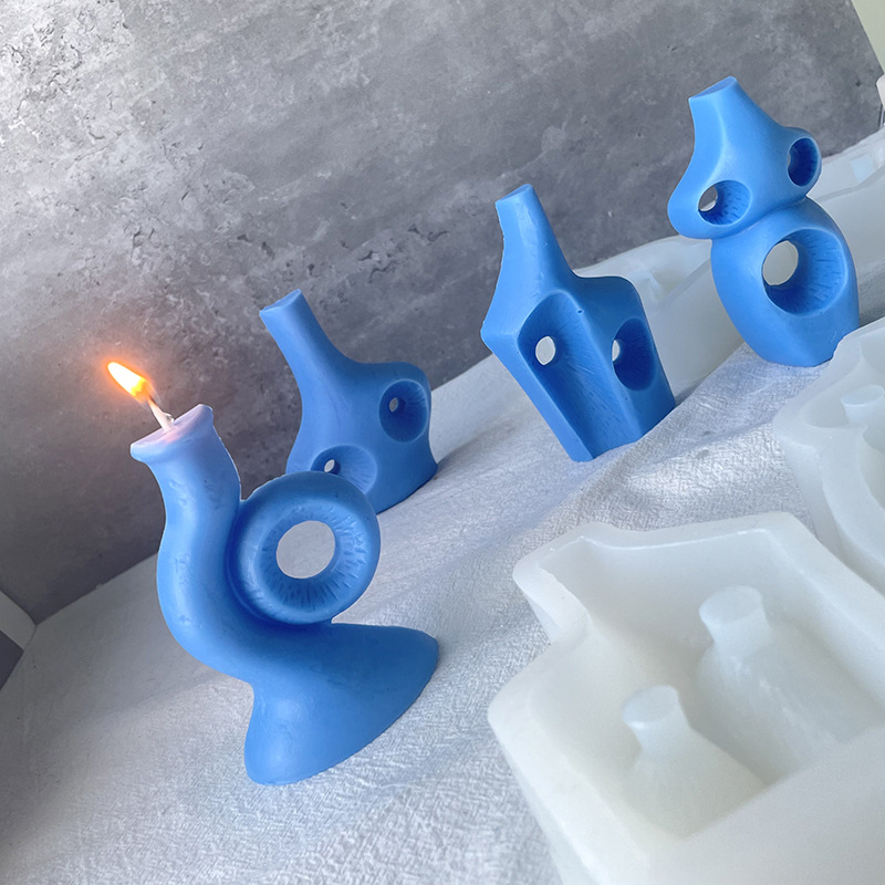 J6-124 Home Decor Creatives DIY Geometric Candle mold Handmade Korean Style Geometric Bottle Candle Silicone Mold