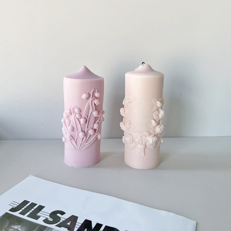 J6-221 Relief Flower Scented Candles Silicone Mold Self Made Candle Decoration Ornaments Candle Mould