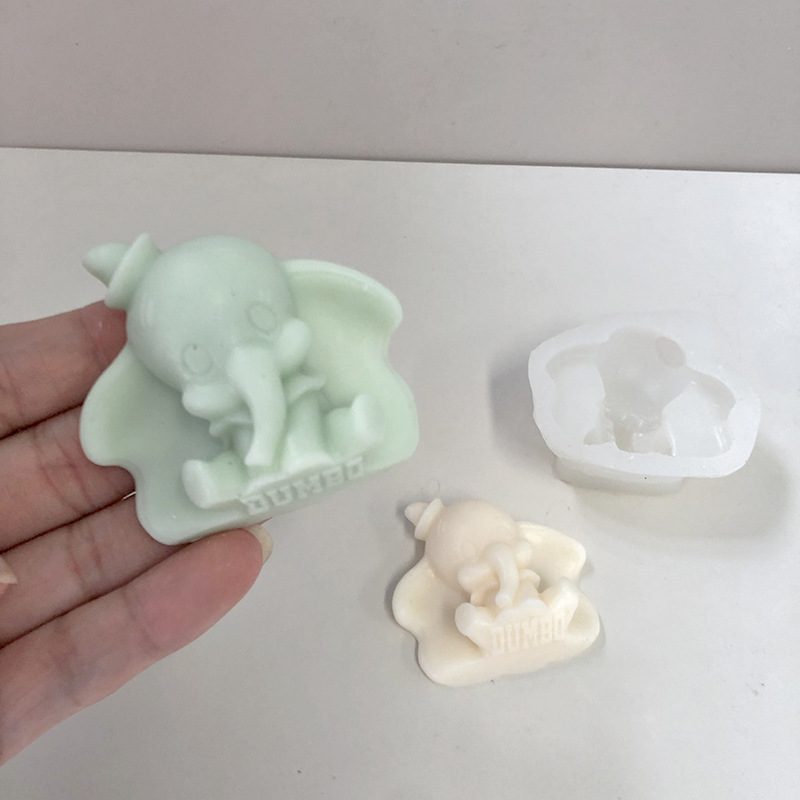 J6-149 Chocolate Cake Decorating Molds Mold New 3D Elephant Soap Candle Silicone Mould Big Ear Baby Elephant Silicone Mold