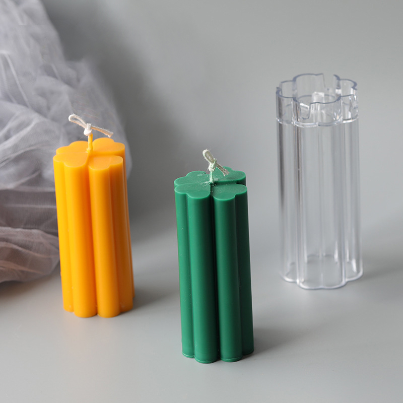J199 Diy Handmade Plastic Making Home Decor Tool 3d Four Leaf Clover Candle Molds