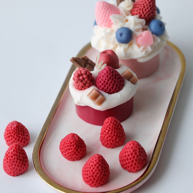 DIY Fruit Chocolate Fondant Mold Cake Mold Strawberry Raspberry Candle Silicone Mould