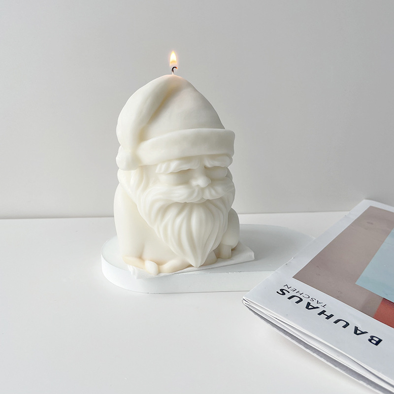 J6-167 Santa Claus Candle Mold DIY Christmas Aromatherapy Candle Hand Soap Gift Silicone Mold