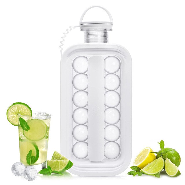 Wholesale 2 in 1 Portable Ice Ball Maker Ice Bottle Ball Mold Bucket Non-BPA Reusable Ice Cube Tray Making Bottle Mold with Lid