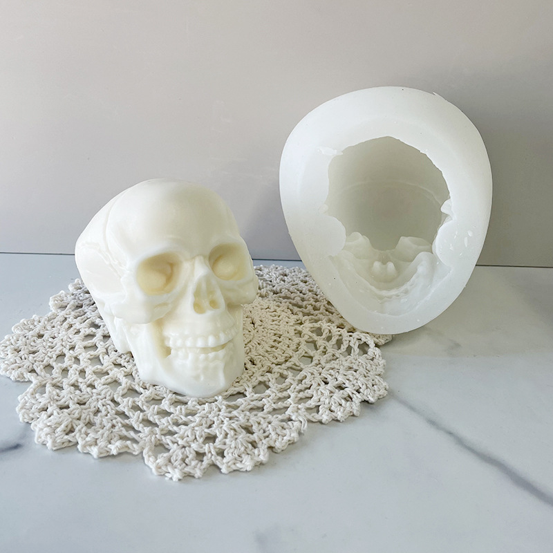 J6-76 Home Decor Halloween Gift DIY Skull Shape Silicone Mold Skull Head Large Skull Silicone Candle Mold