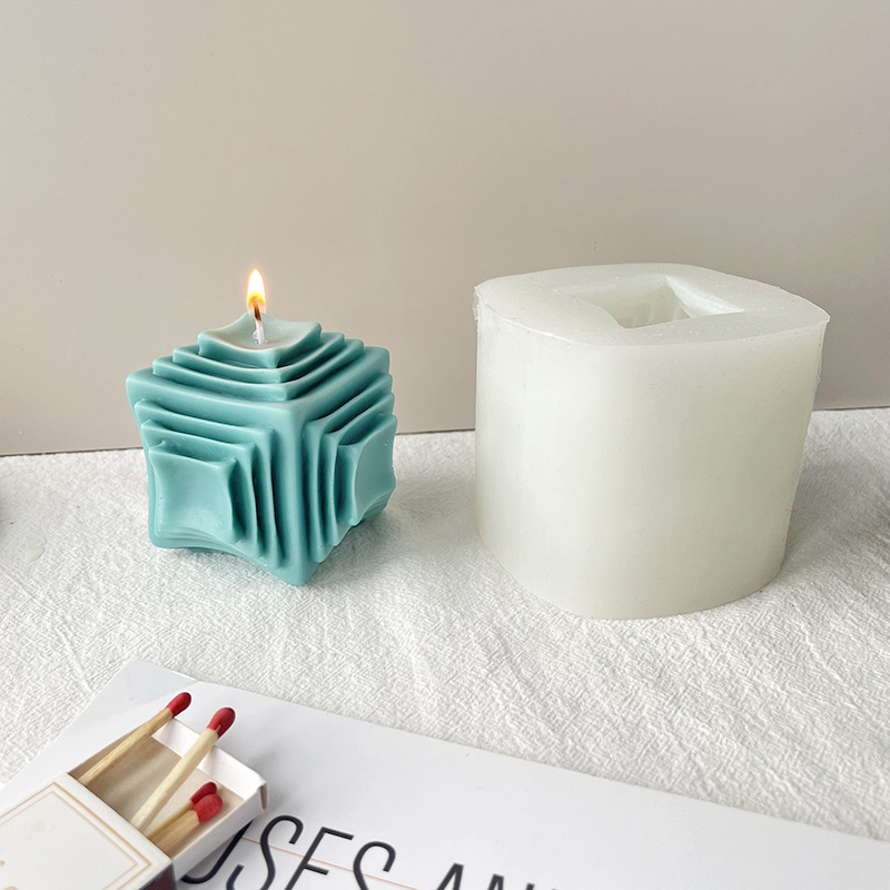 J6-234 Household Decoration Multi-layer Magic Cube Candle Silicone Mold DIY Geometric Square Magic Cube Silicone Mould