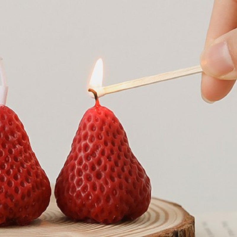 J1105  DIY 3D Birthday DIY Decoration Fondant Mould 15 Cavity Strawberry Silicone Candle Mold