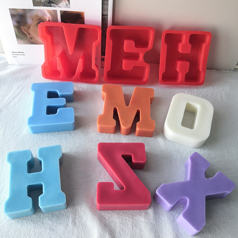 J1159 DIY Decoration Lamp Holder Eopxy Resins Alphabet Silicone Molds A-Z Small Size Individual Letters Moulds