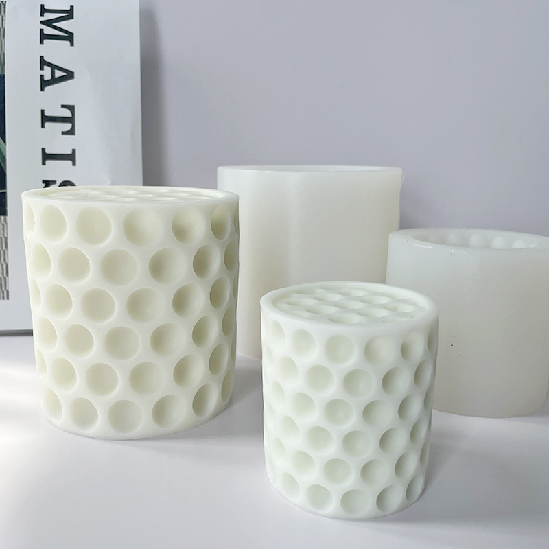 J6-144 Home Decoration 3D Pillar Cylinder Beehive Shaped Candle New Design DIY Honeycomb Silicone Candle Mold