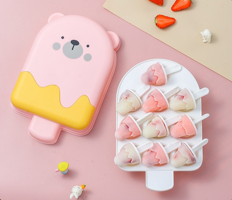 Bear Ice Cream Mold Popsicle Ice Container Ice Cream Maker Pudding Box Popsicle Mold Homemade