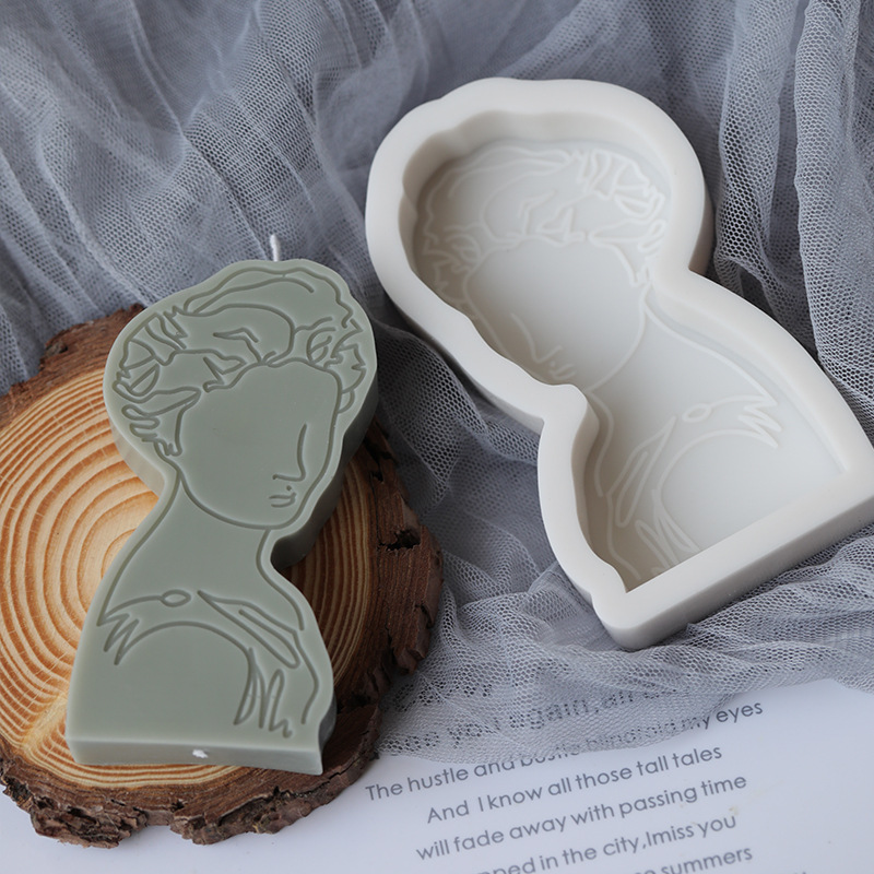 J139 Aromatherapy Plaster 3D Handmade Aroma Soap Mould Home Decor Gift  DIY Soy Wax Noblewoman Silicone Candle Mold