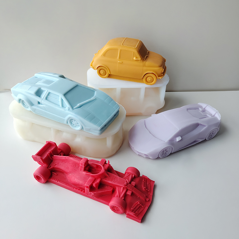 J1238 New Car Shape Candle Mould 3D Car Silicone Mould Valentine's Day Gifts Craft Home Decor for candles plasters concrete