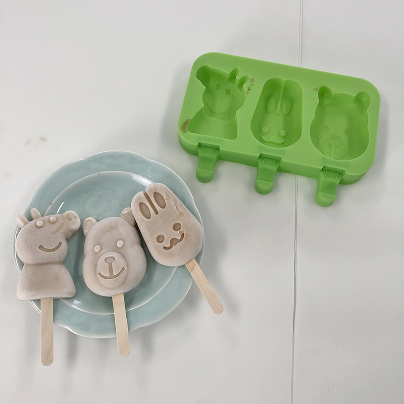 Diy Food Grade Bpa Free Ice Ball Maker Tools Cartoon Ice Cube Pop Tray With Lid Silicone Popsicle Ice Cream Mold For Kids
