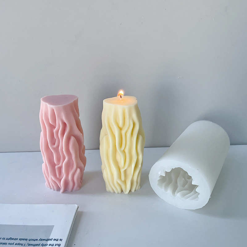 J6-51 Home Decoration Irregular Pattern Cylinder  Soap Silicone Mold  Water Pattern Column  Candle Silicone Mold