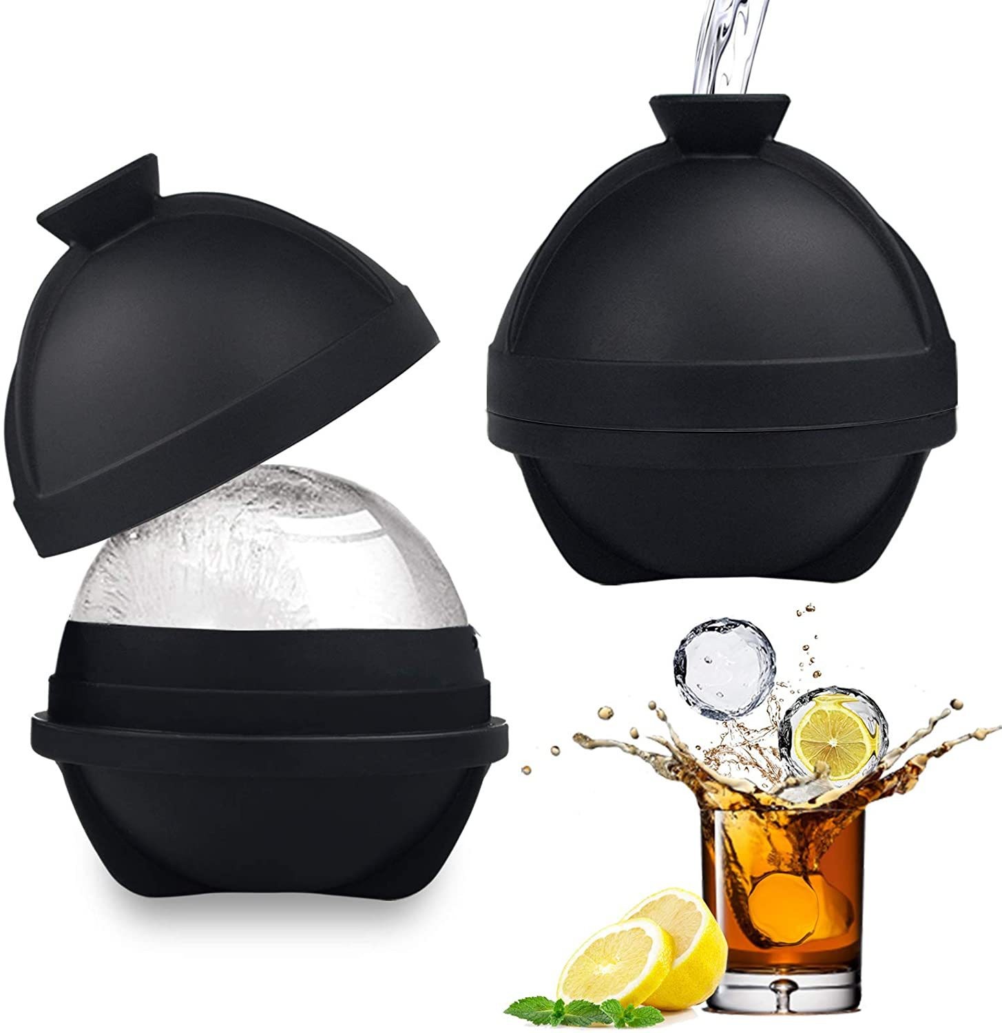 Extreme Ice Ball Molds Best Ice Barware Tool Capacity Mold Makes 2.5 Inch Large Whiskey Ice Balls